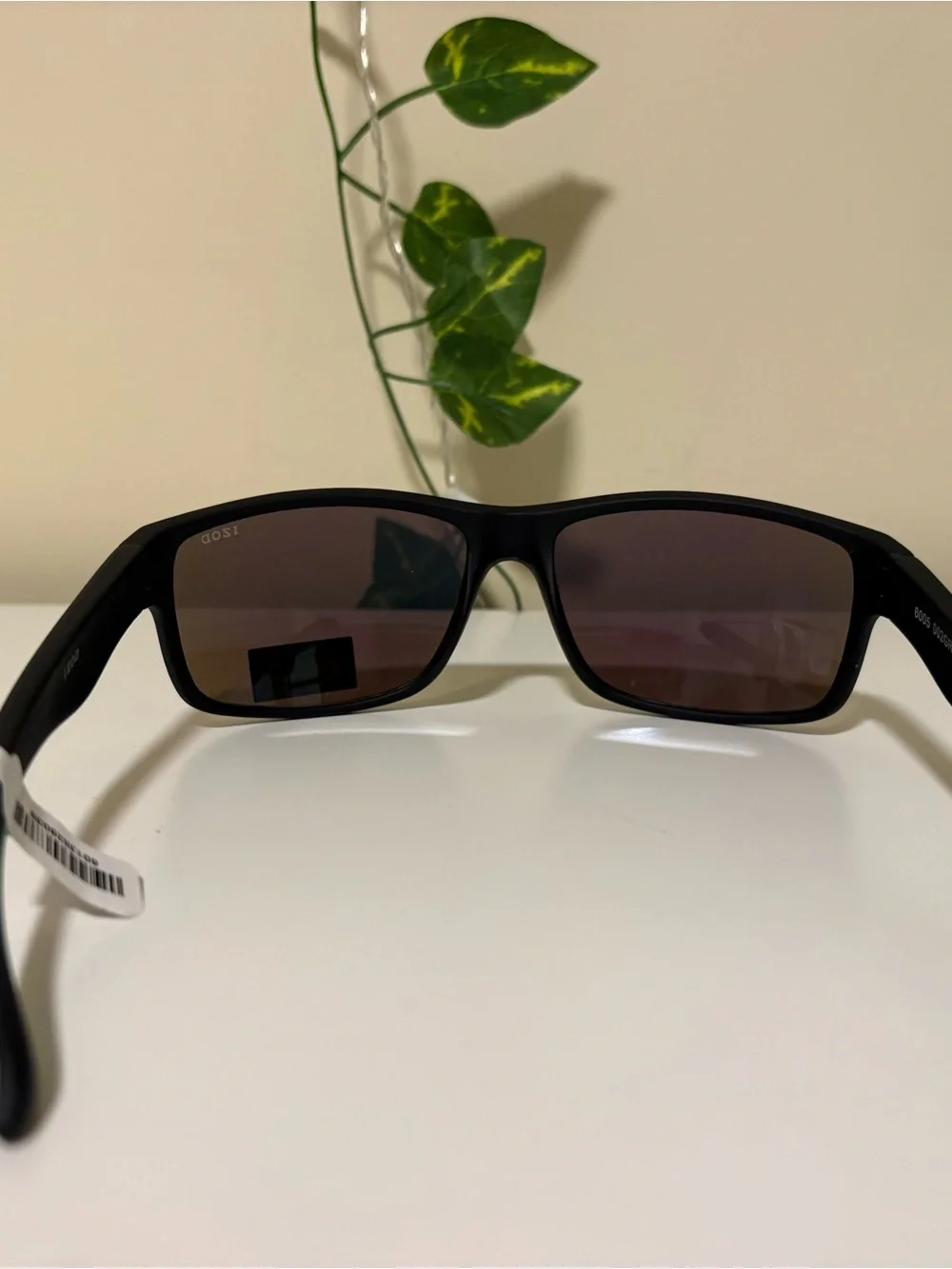 Izod Black Frame Sunglasses with Blue Mirrored Lenses